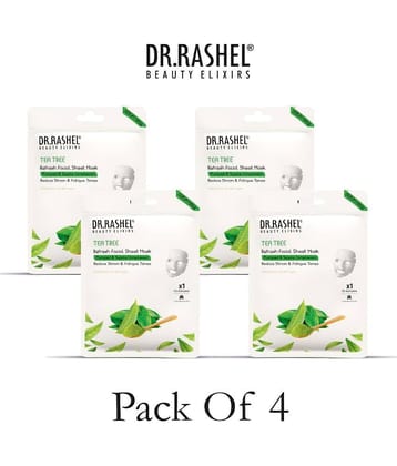 DR.RASHEL Tea Tree Sheet Mask for Deep Hydration Suits All Skin Types 20 gm each ( Pack of 4)