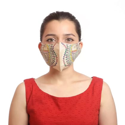 Tisser Madhubani Handpainted Face Mask