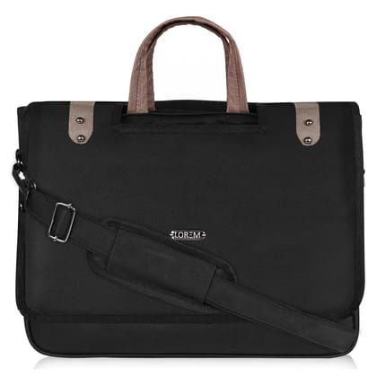 LOREM Black Color Linen fabric 10L Laptop Messenger Bag For Men New BG89