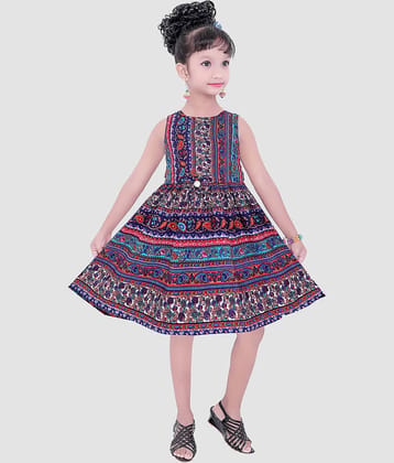 9stiches Cotton Blend Frock For Girls ( Pack of 1 , Multicolor )