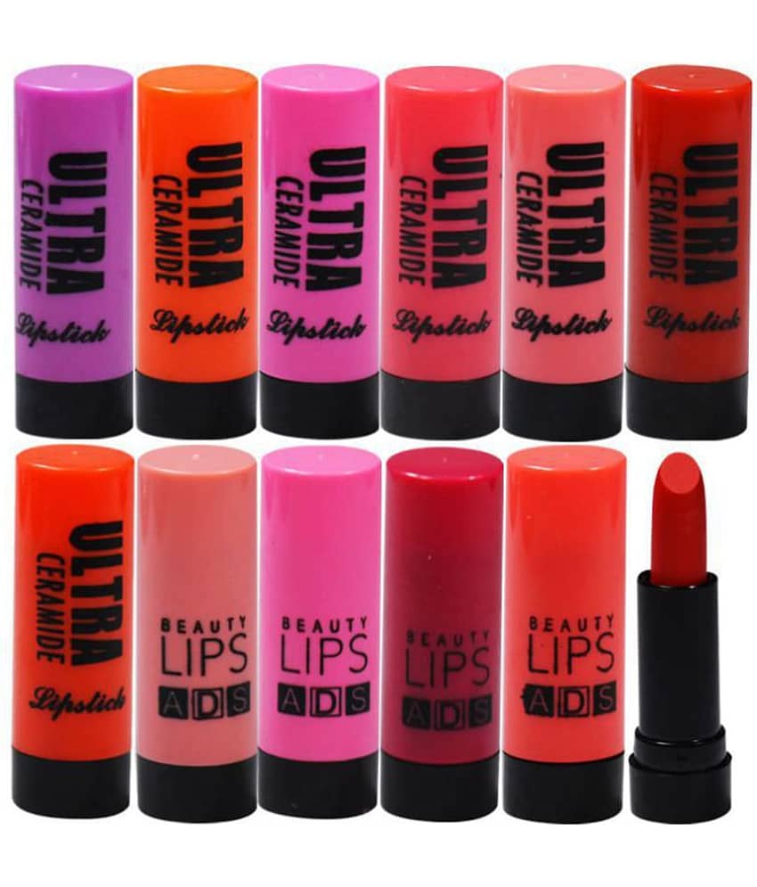 ADS Ultra Ceramide Set of 12 Multicolor Creme Lipstick