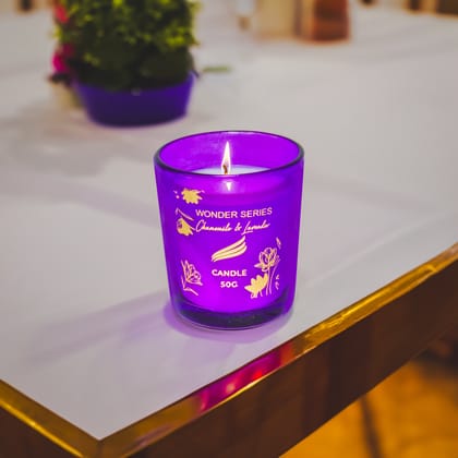 Chamomile & Lavender Scented Candle - Wonder Series (50gms)-Chamomile & Lavender