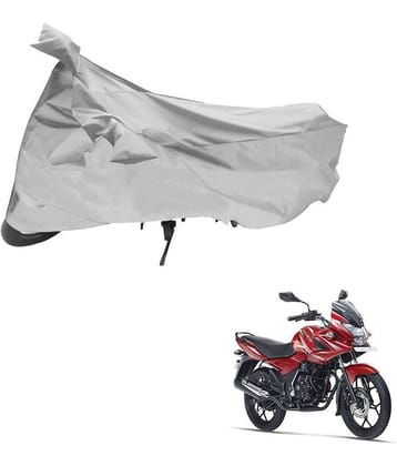 AutoRetail Dust Proof Two Wheeler Polyster Cover for Bajaj Discover 150F (Mirror Pocket, Silver Color)