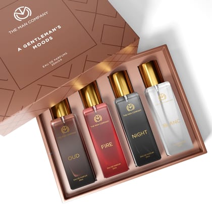 The Man Company Perfume Gift Set for Man 4 X 20ml | Premium Long-Lasting Fragrance EDP - A Gentleman's Moods for Party, Office, Outing and Date | Christmas perfume for Man | Fresh scent for daily office wear The Man Company Perfume Gift Set for Man 4 X 2
