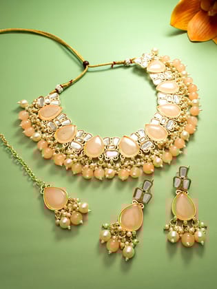 Morison Ornate Gold Necklace and Earrings Set  A Masterpiece of Elegance