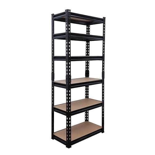 BonKaso Adjustable 6-Shelf Metal Storage Rack