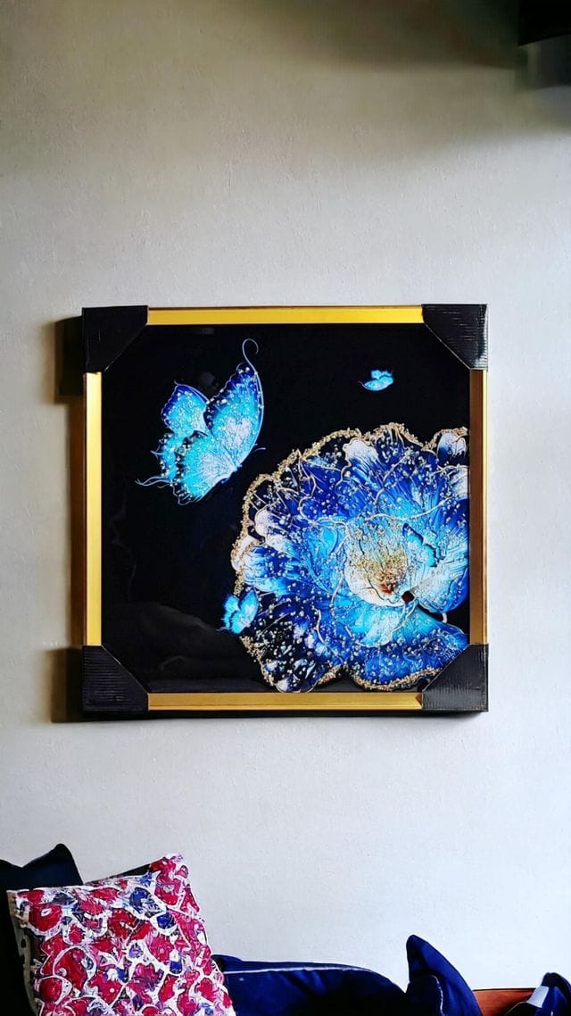 FABPAK Crystal Art Photo Frame with High Gloss Quality Butterfly