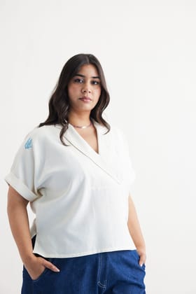 Free As The Ocean Handwoven Twill Top-3XS