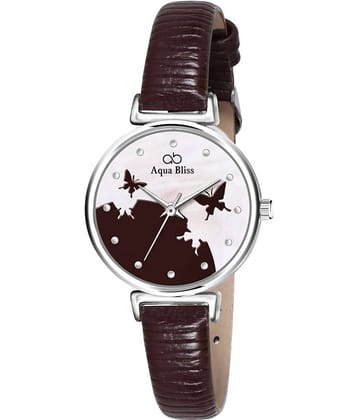 AQUA BLISS - Brown Leather Analog Womens Watch