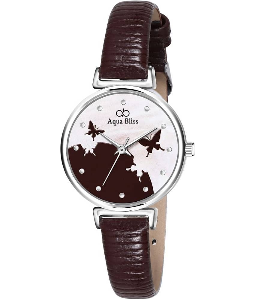 AQUA BLISS - Brown Leather Analog Womens Watch