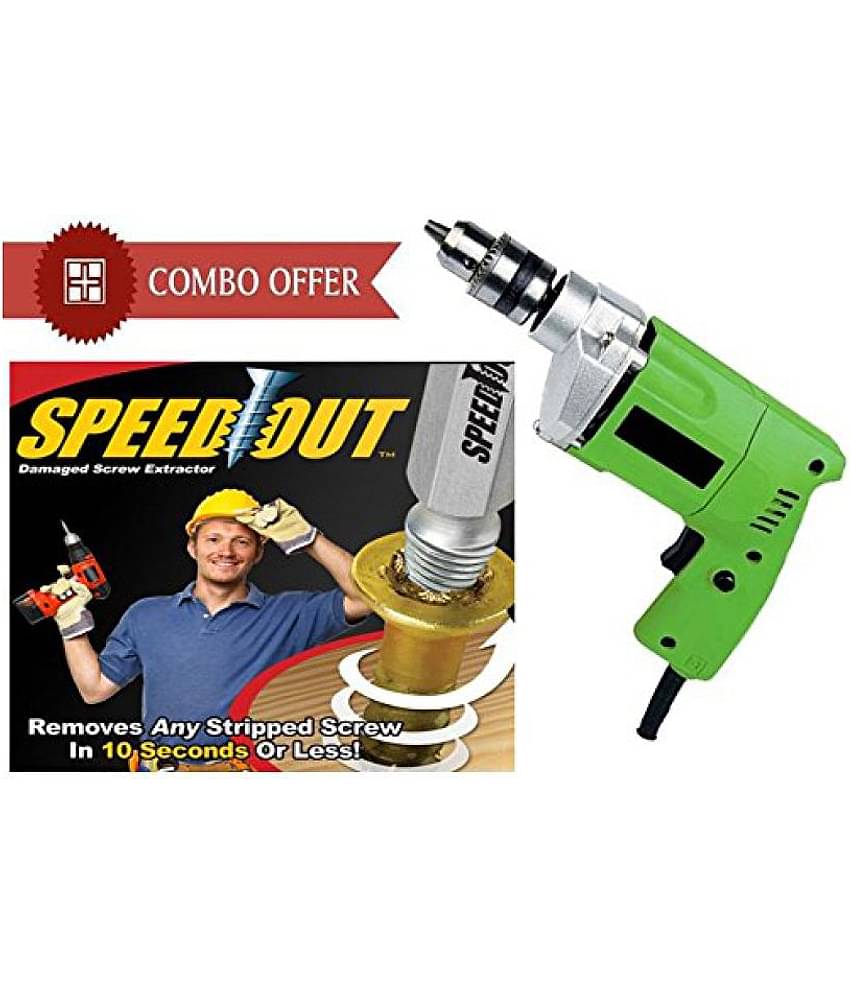 Shopper52 - DRLSOUT-N 300W 10mm Corded Drill Machine with Bits