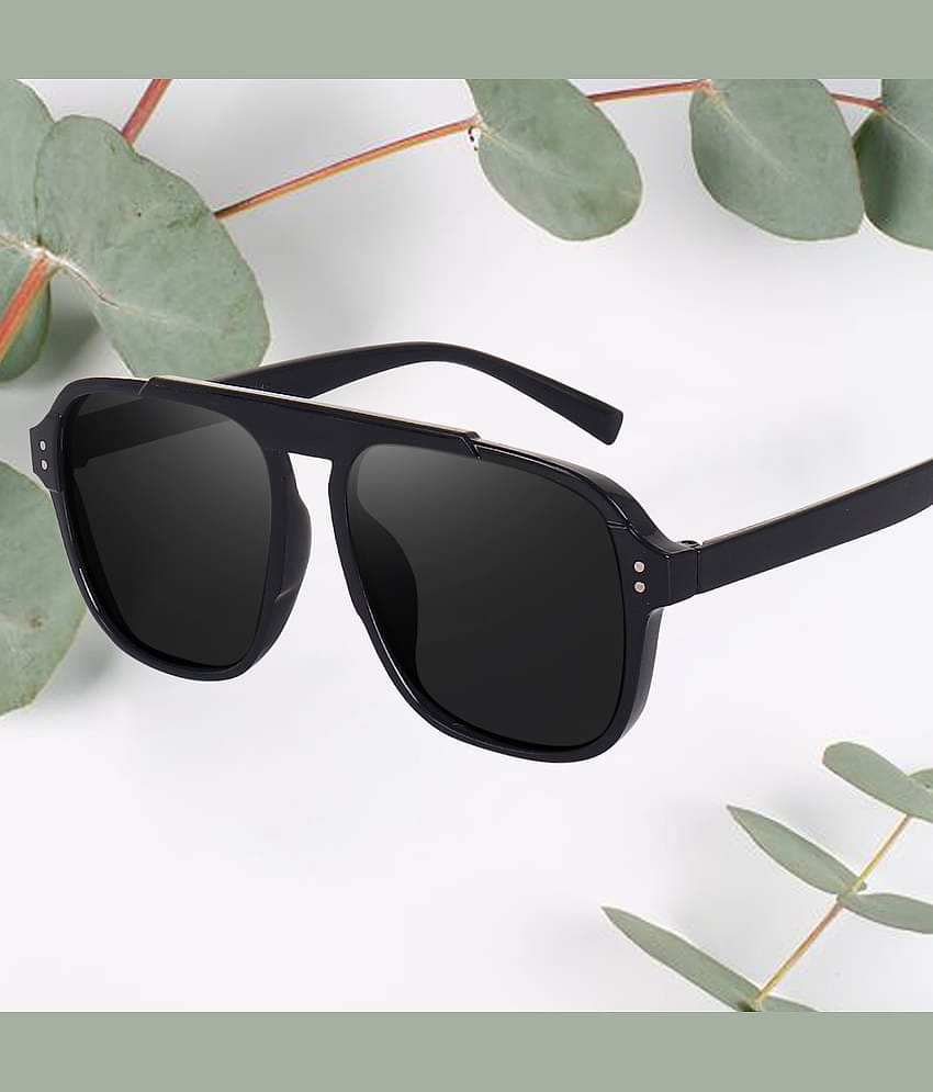 Peter Jones Black Oversized Sunglasses ( Pack of 1 )