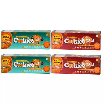 MilletnMinutes Barnyard Millet (2 Packs) & Kodo Millet (2 Packs) – 400g Combo of Gluten-Free, Fiber-Rich Whole Grains – Ideal for Daily Healthy Cooking and Balanced Diets