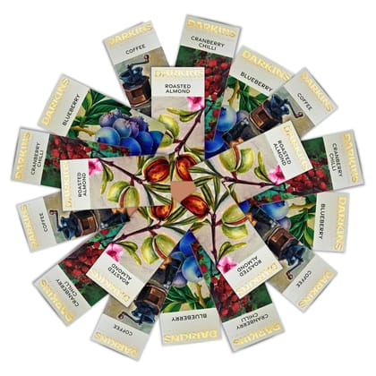 Darkins Dark Chocolate 65% Dark Coffee | 70% Dark Almonds | 70% Dark Blueberries | 70% Dark Cranberry Chili | Chocolate Pack | 20x50gm Each | Premium Pack of 20