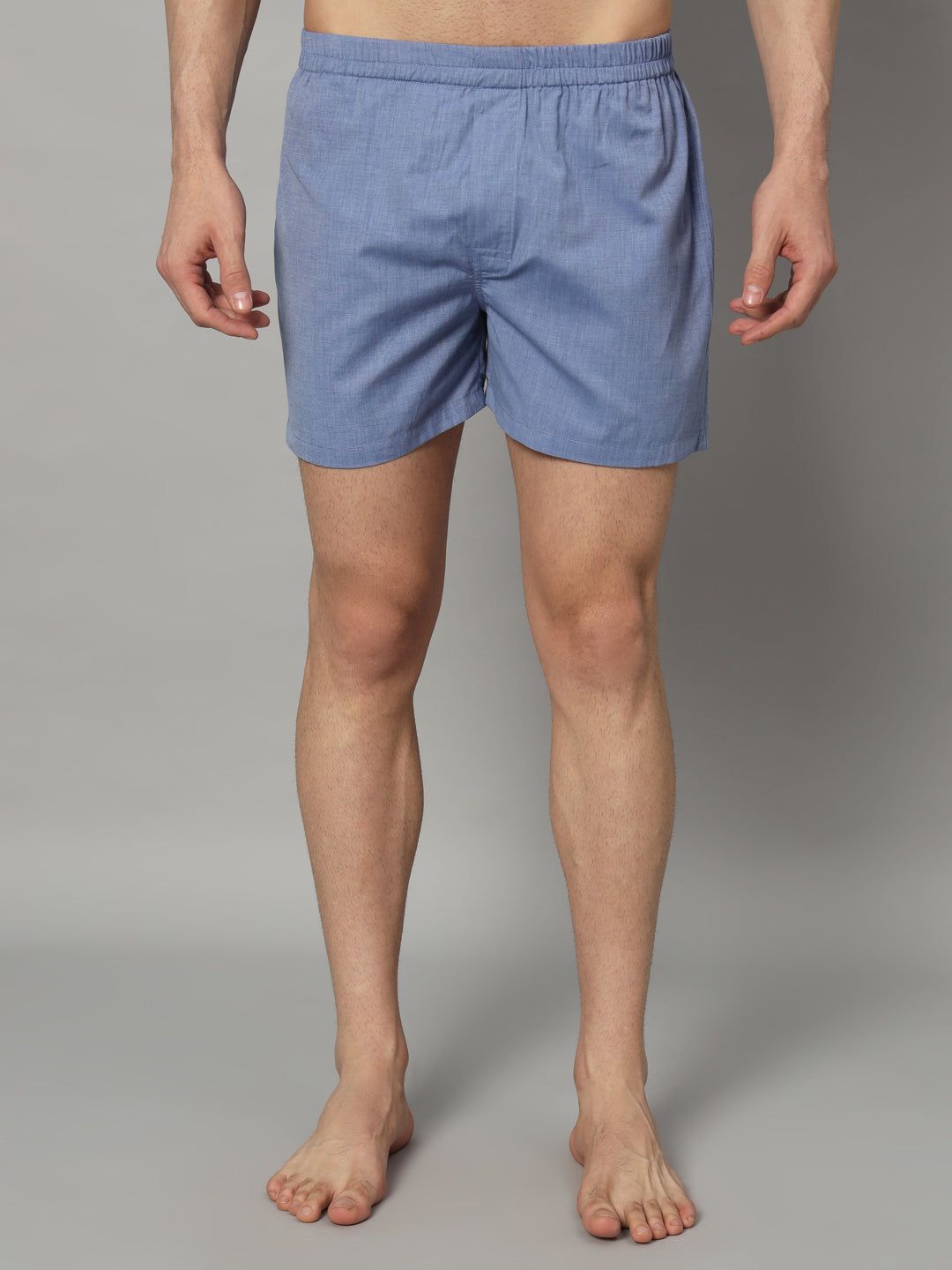 OWO THE LABEL Men’s Cotton Boxer Shorts – Comfortable and Casual in Blue-S