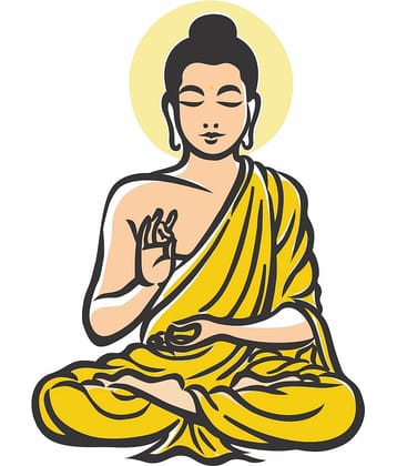 Asmi Collection Meditating God Buddha Wall Sticker ( 85 x 60 cms )