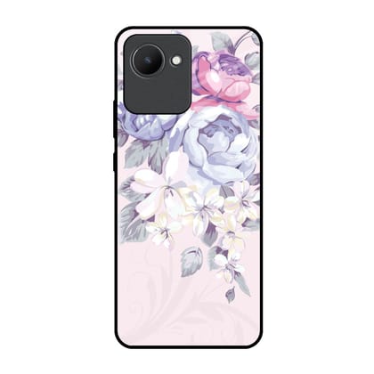 Elegant Floral Glass Case for Realme C30