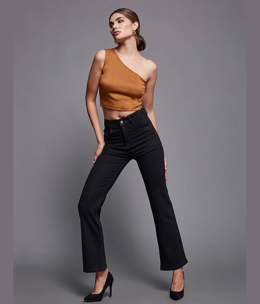 Miss Chase - Black Denim Wide Leg Women's Jeans ( Pack of 1 )