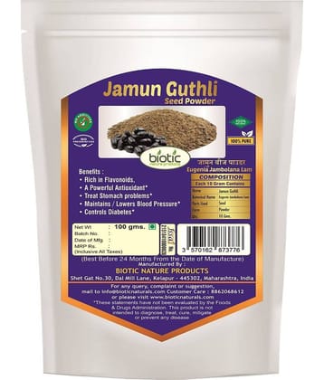 Biotic Jamun Seed Powder | Jamun Guthli Powder 400 gm Pack of 4