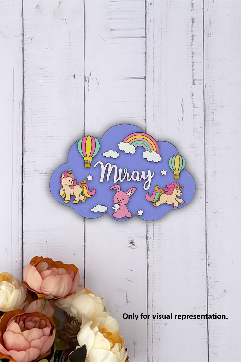 Dbeautify's DIY Rainbow Cloud MDF Name Plate