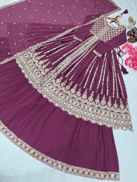 Designer Party Wear Look Heavy Faux Georgette Top Lehenga & Dupatta Set