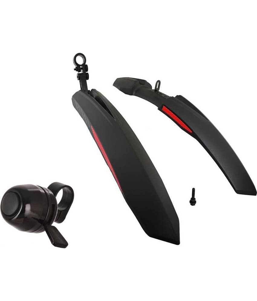 Dark Horse Atom Red Mudguard with Reflective Tape and FREE Black Bell