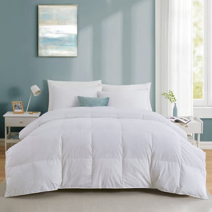 Razzai Down Alternative Soft Quilted 300 GSM All Weather Comforter|White |Microfibre, lightweight-Single / White