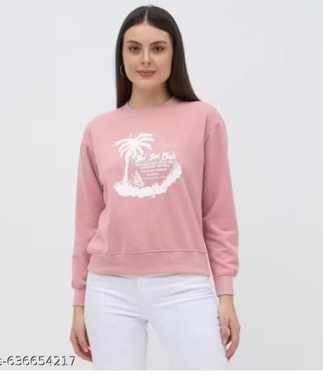 Fancy Designer Printed Sweatshirts Roung Neck Hoodie For Women's