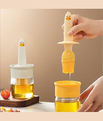 forral Yellow Plastic Oil Dispenser Bottle with Brush for Cooking ( Set of 1 )