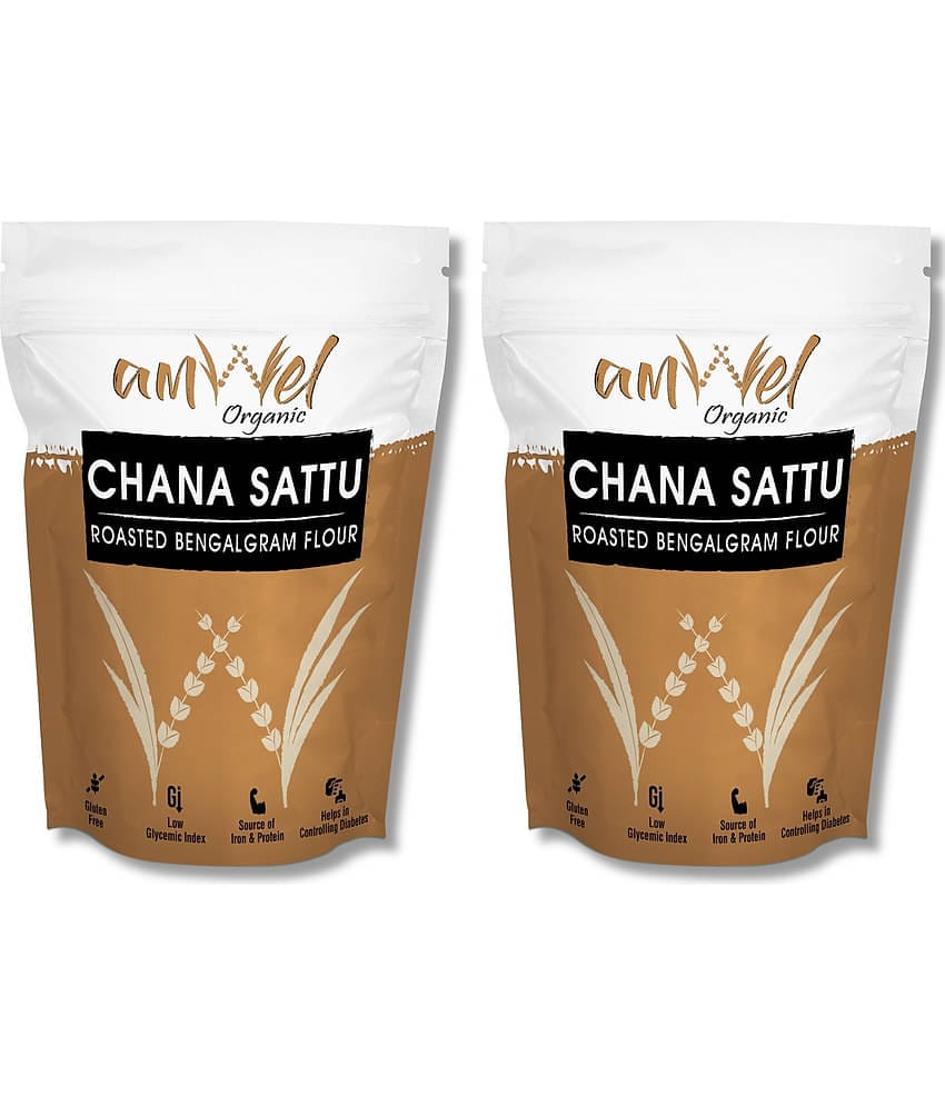 Amwel Chana Sattu | Roasted Bengal Gram Flour | Gluten Free Low GI  900 gm Pack of 2