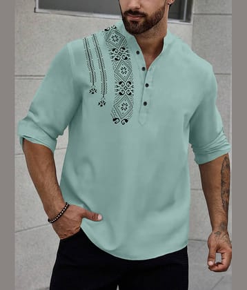 Nofilter Light Green Cotton Blend Men's Regular Kurta ( Pack of 1 )