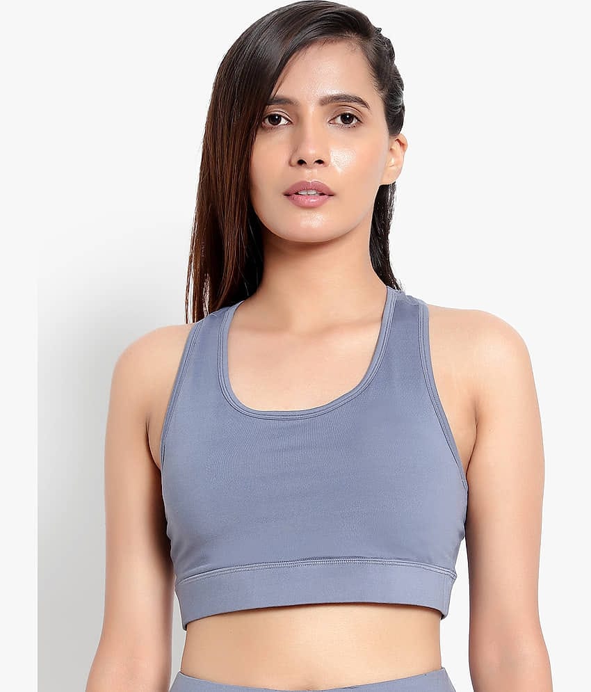 Wearjukebox - Gray Polyester Lightly Padded Women's Sports Bra ( Pack of 1 )