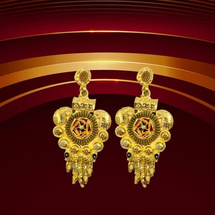 Royal Heritage Gold-Plated Earrings by Attractive Sister – Traditional Ethnic Jewelry