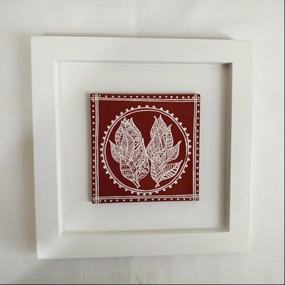 HIMADRI (Uttarakhand Government Undertaking Aipan Hand Painted Tile Wall Art-Bhramkamal