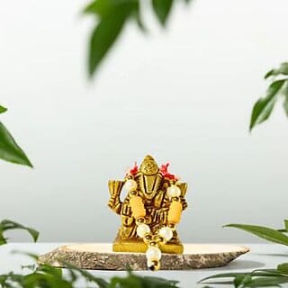Lord Ganpati Murti Brass Idol Remover of Obstacles Bestower of Success