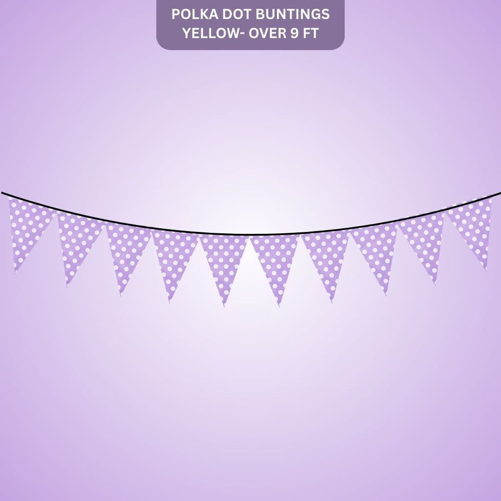 Polka Dot Buntings Purple - 9 FT - 1PC - Party and Festive Needs | Buy online on ZillyBuy