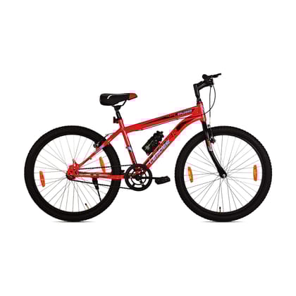Leader Xplorer MTB 24T Mountain Bicycle Single Speed -Ideal For 9-14 Years Age 24 T Mountain Cycle (Single Speed, Black, Red)