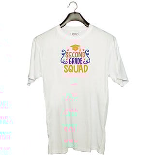 UDNAG Unisex Round Neck Graphic 'Teacher Student | 2nd grade squad' Polyester T-Shirt White