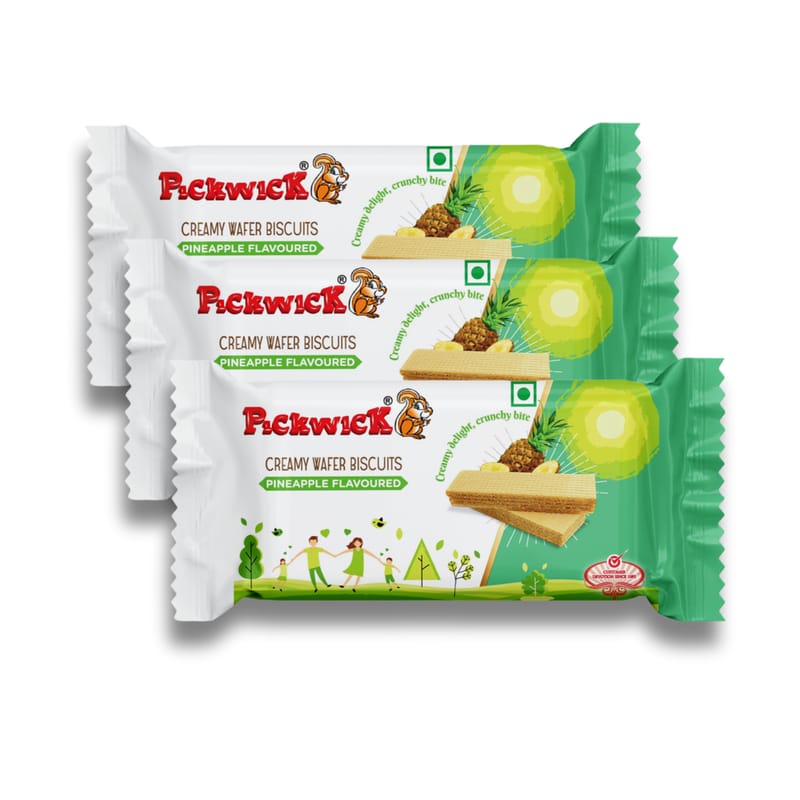 PICKWICK Pineapple Flavoured Wafer Biscuits - Combo pack (75g x 3)