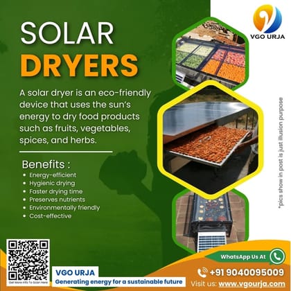 VGO URJA Eco-Friendly Solar Dryers: Preserve Fruits, Vegetables, Spices & Herbs Naturally