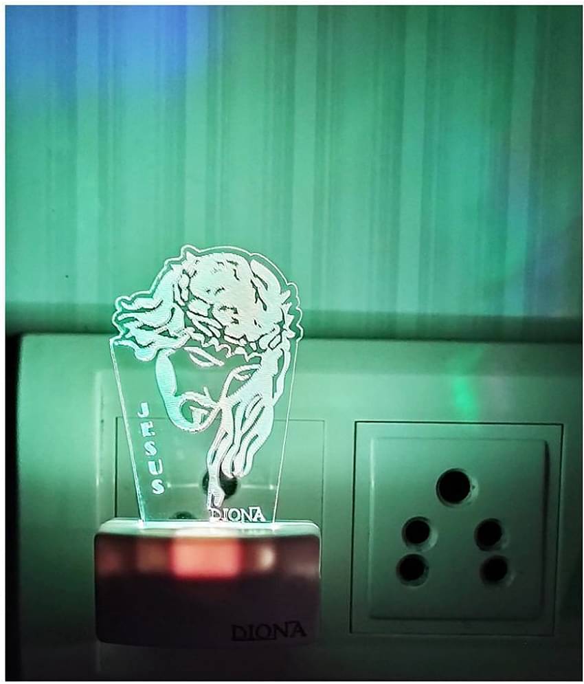 DIONA Night Lamp Jesus Christ Christian Lord 3D Illusion Color Changing Light