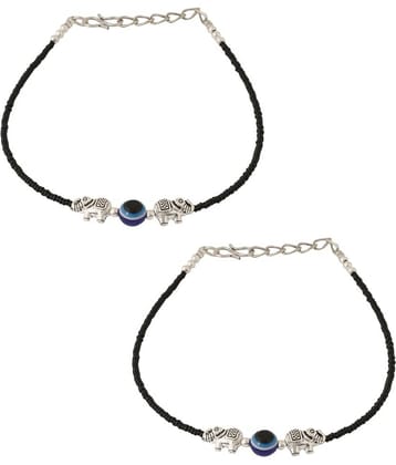 VIRAASI - Black Anklets ( Pack of 1 )