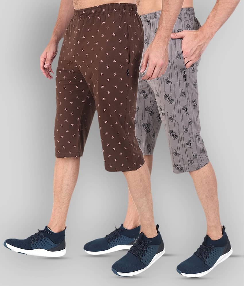 Zeffit - Multi Cotton Blend Men's Three-Fourths ( Pack of 2 )