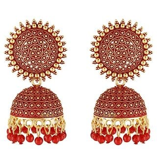 Unvira Sun Jhumki 1 Beads Copper, Copper Jhumki Earring