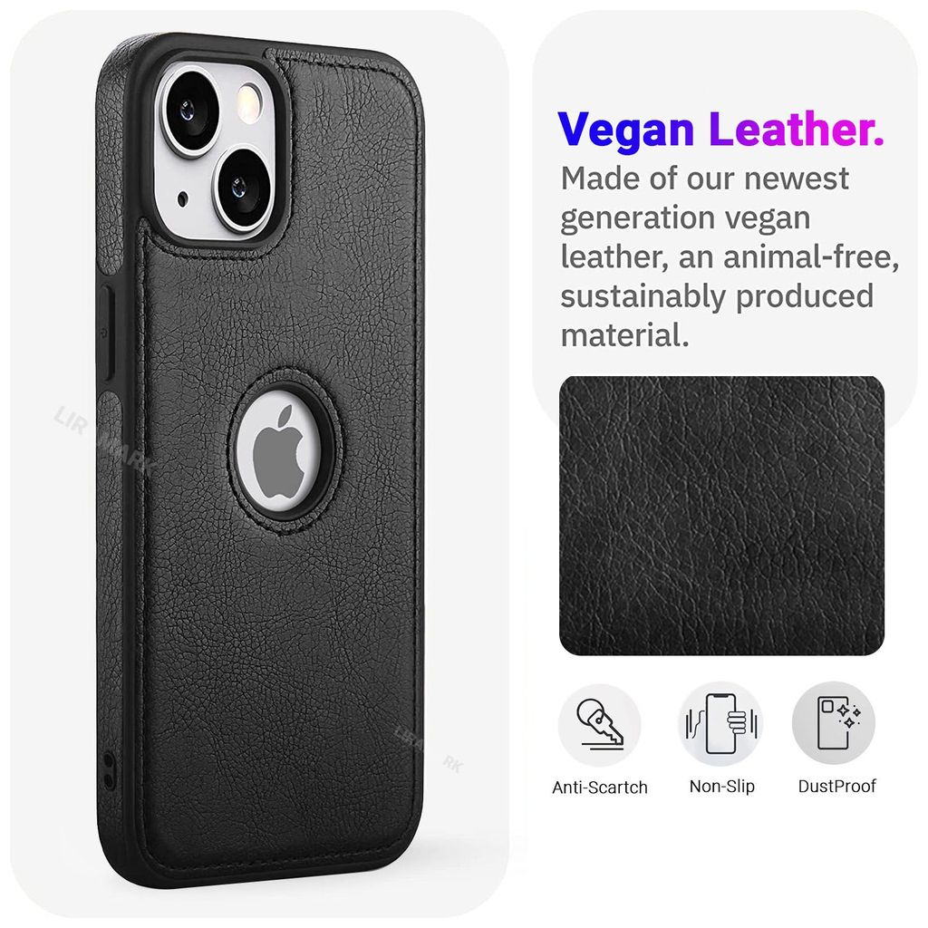 LIRAMARK PU Leather Flexible Back Cover Case Designed for iPhone 14 (6.1 inch)