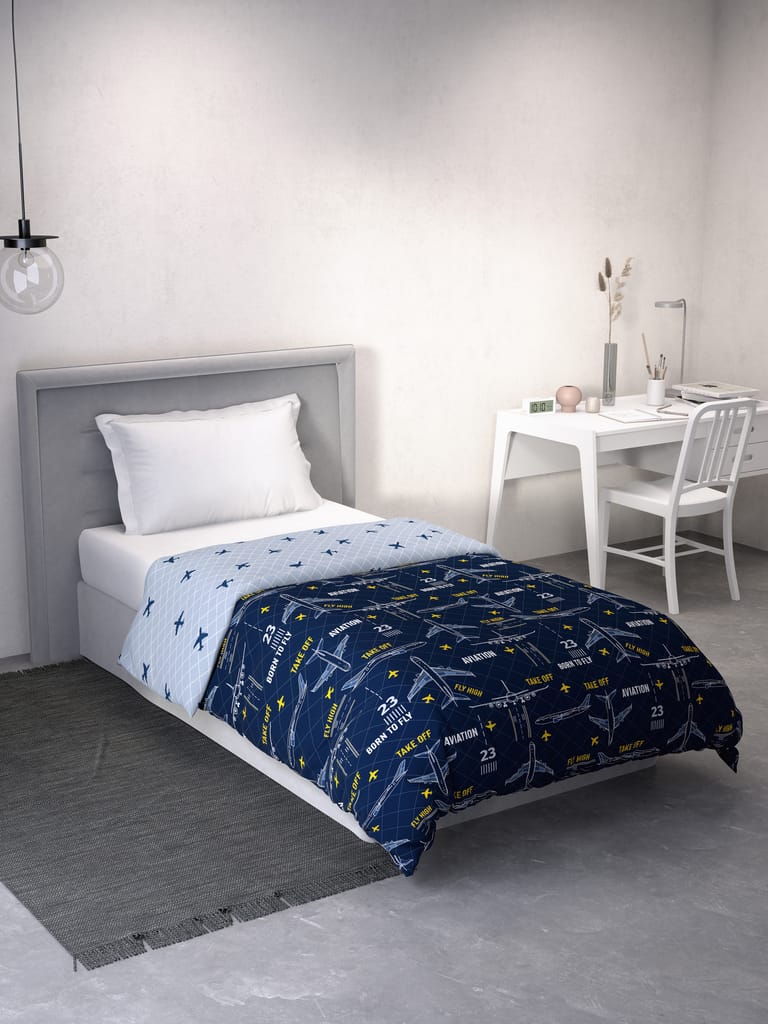 DDecor 100% Premium Cotton Single Reversible Dohar | Graphic Printed | Soft & Comfortable | Perfect for Everyday Bedroom Use | Little Brats Collection | 137 CM X 229 CM