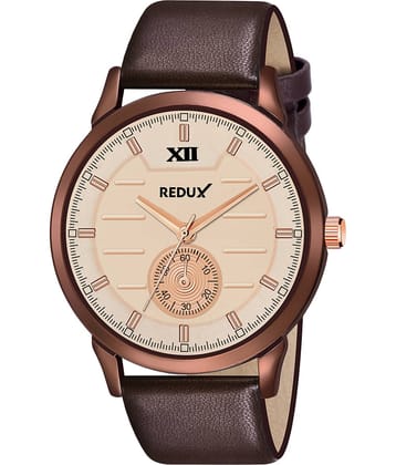Redux MW-357 Cream Dial Leather Analog-Digital Men's Watch