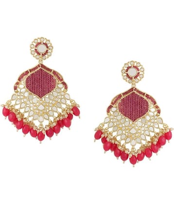 VIRAASI - Red Jhumki Earrings ( Pack of 1 )