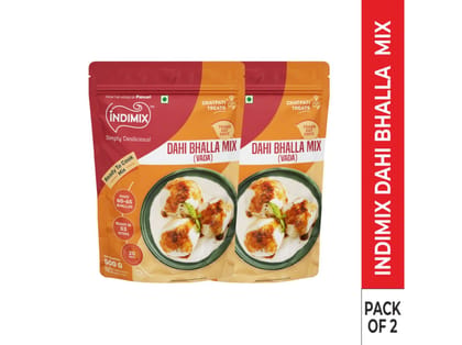 INDIMIX Instant Ready to Cook Dahi Bhalla Mix, Ready In 3 Steps, Healthy & Tasty 500g - Pack of 2
