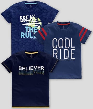 CODEZ Pack of 3 Boys Cotton Blend T-Shirt ( Multicolor )